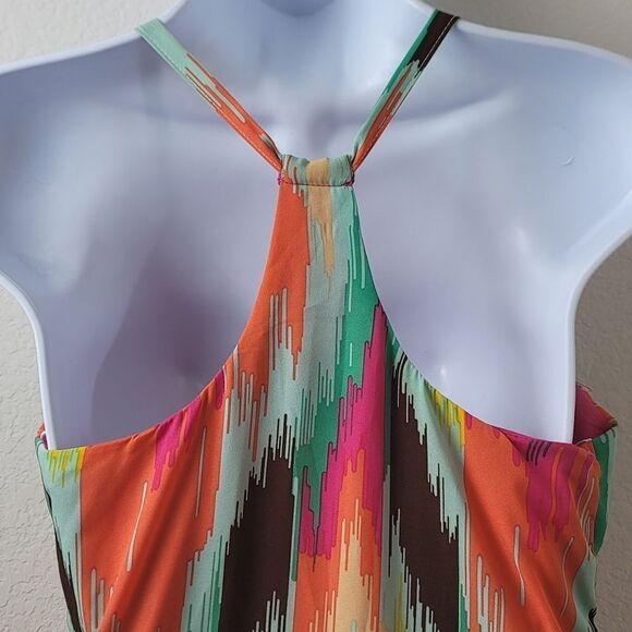 JUDITH MARCH Multi Colored Chevron Striped Mini Dress - Picture 5 of 8